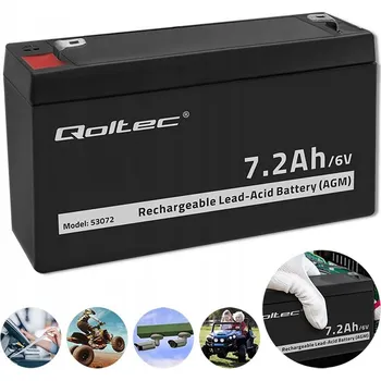 Záložní baterie AKUMULÁTOR 6V 7.2AH QOLTEC LONGLIFE VRLA BEZÚDRŽBOVÝ UPSY HRAČKY