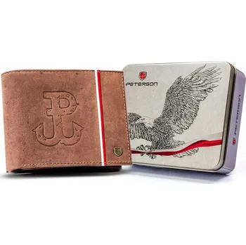 Peněženka Peterson pánská peněženka z přírodní kůže hnědá - muž