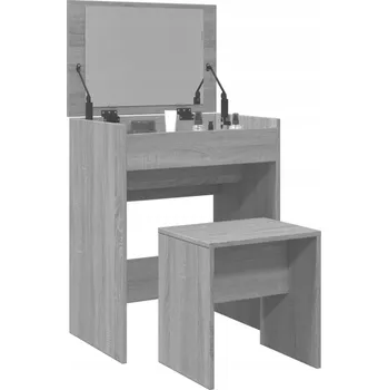 Toaletní stolek VidaXL Toaletní Stolek se stoličkou, šedý dub sonoma, 60x40x113,5 cm