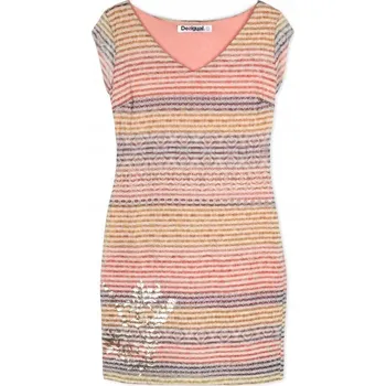 Dámské šaty DESIGUAL BAREVNÉ PRUHOVANÉ ŠATY (M)