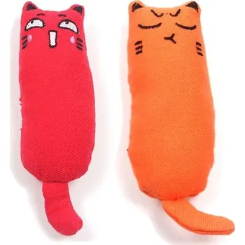 Hračka pro kočku Plyšová hračka pro kočky s catnipem | chovatelský doplněk - Červená a oranžová
