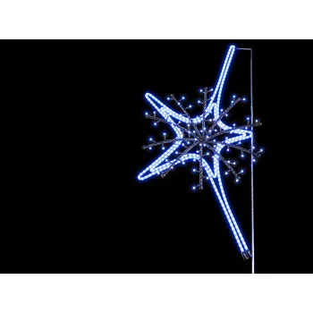 Vánoční světelná dekorace Vánoční dekorace na sloupy VO Hvězda 3, 150 cm Barva: Modrá
