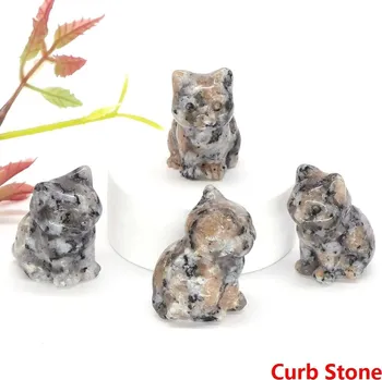 Kočičí soška z přírodního kamene | dekorace | figurka - Obrubníkový kámen , 10 KS