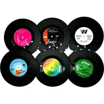 Party dekorace Retro podtácky vinyl set 6 ks | dekorace - 6 kusů v sadě - 200003699