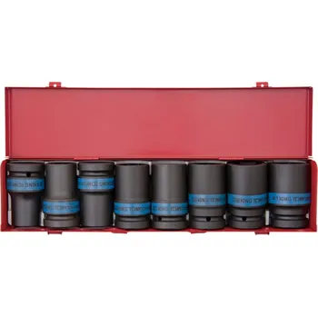 Gola sada Sada rázových prodloužených nástrčných hlavic King Tony 1 CrMo 6 hran 24 - 41 mm 8409MP