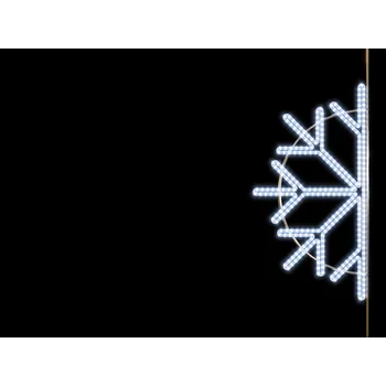 Vánoční světelná dekorace Vánoční dekorace na sloupy VO Půl vločka 6, 100 cm Barva: Studená bílá