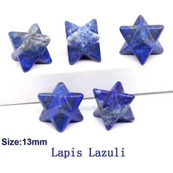 Křišťálová merkaba hvězda 13mm | dekorace | minerální kámen - Lapis lazuli , 5 KS