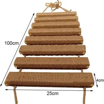 Kočičí most ze sisalu se schody | kočičí prolézačka | kočičí nábytek - sisal 100 cm