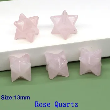 Křišťálová merkaba hvězda 13mm | dekorace | minerální kámen - Růženín , 5 KS