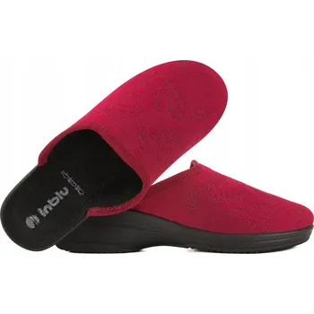 Dámské pantofle INBLU LV-18 TEXTILNÍ DOMÁCÍ PANTOFLE PANTOFLE SANDÁLE NA KLÍNKU PU bordó 37