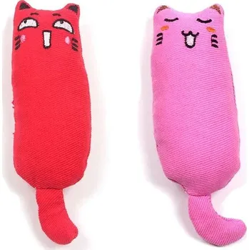 Hračka pro kočku Plyšová hračka pro kočky s catnipem | chovatelský doplněk - Červená a růžová