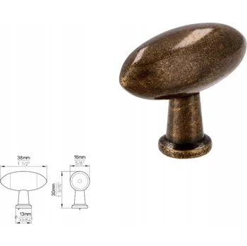 Nábytkové kování Nábytková úchytka SIRO 2039-38ZN10 stará mosaz