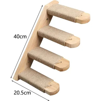 Kočičí škrabadlo na zeď dřevěné | kočičí nábytek - 02