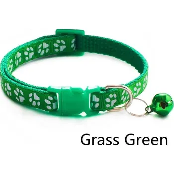 Obojek pro psa Barevný nastavitelný obojek s rolničkou | doplněk - Trávová zelená