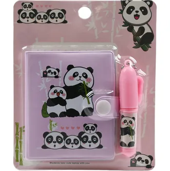 Sešit MINI NOTES S PEREM, SEŠIT S MEDVÍDKEM PANDA , DÁREK DÁREK