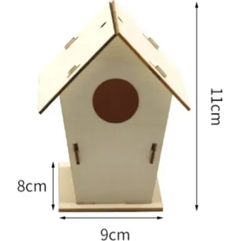 Hnízdní budka Přírodní dřevěná ptačí budka závěsná | dekorace 8 ks - A