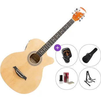 Elektroakustická kytara Pasadena SG026C 38 EQ SET Natural Elektroakustická kytara Jumbo