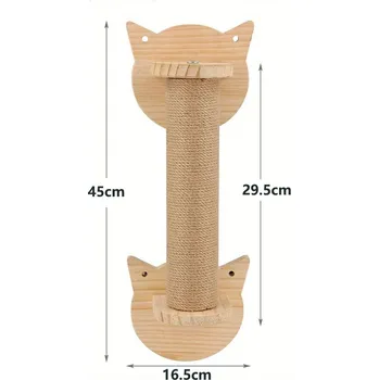 Kočičí škrabadlo na zeď dřevěné | kočičí nábytek - škrabadlo 45 cm