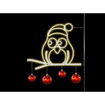 Vánoční světelná dekorace Vánoční dekorace na sloupy VO Sova, 130 cm Barva: Teplá bílá