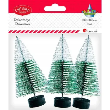 Obraz Plastové stromečky Vánoční stromky 10 cm x 50 mm 3 ks zelené