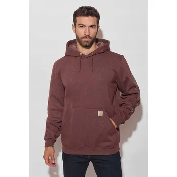 Pánská mikina Mikina s kapucí Carhartt Midweight Logo Sleeve S mocha heather
