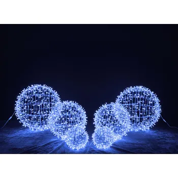 Vánoční světelná dekorace 3D LED vánoční Koule 60 cm Modrá