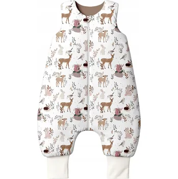 Zavinovačka Celoroční bavlněný spací pytel s nohavicemi 0-12 měsíců - kakaový