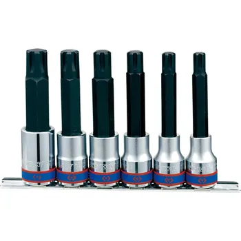 Gola sada Sada zástrčných hlavic King Tony 1/2 CrV RIBE M9 - M16 na kolejnici 4116PR