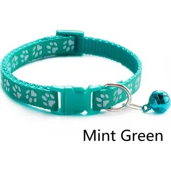 Obojek pro psa Barevný nastavitelný obojek s rolničkou | doplněk - Mátově zelená