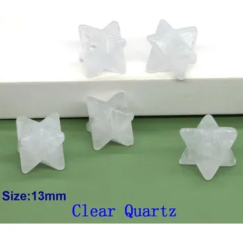 Křišťálová merkaba hvězda 13mm | dekorace | minerální kámen - Čirý křemen , 5 KS