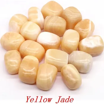 Přírodní kámen Žlutý leopard jaspis tromlovaný kámen | dekorace - Žlutý nefrit , 1 KS