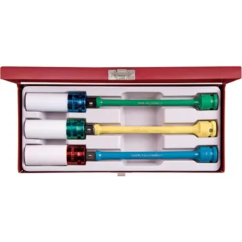 Gola sada Sada rázových nástrčných hlavic a nástavců na ALU kola King Tony 1/2 CrMo 6 hran 17 - 21 mm 4406MX