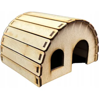 Dřevěný domeček z překližky pro křečka, myš, hlodavce - k dekoraci (decoupage)