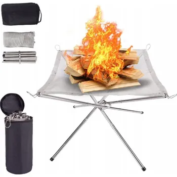 Palenisko Składane Přenosné Ohniště z Oceli Gril Kempingový Stojan