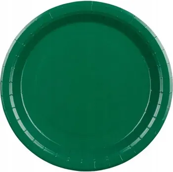 Talíř Papírové talířky "Kulaté - jednobarevné", tmavě zelené, 23 cm, 6 ks