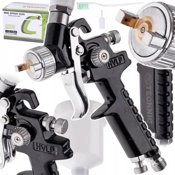 Stříkací pistole MINI LAKOVACÍ PISTOLE HVLP 0,8MM PRO OPRAVY LAKU A MALOVÁNÍ, NÁDRŽKA 125ML