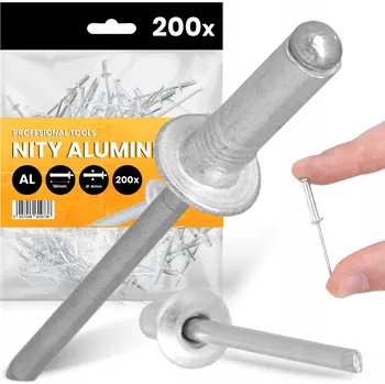 Nýt 200x TRHACÍ NÝTY 4x16 mm HLINÍKOVÉ Ocelové Pozinkované NEREZOVÉ Nýt