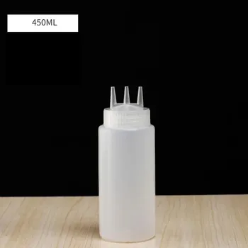 Dávkovač nápoje Plastová dávkovací láhev s tryskami | dávkovač omáček - Bílá - 450 ml