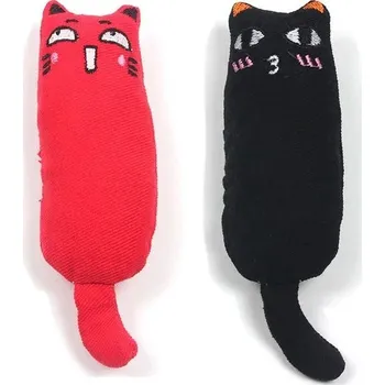 Hračka pro kočku Plyšová hračka pro kočky s catnipem | chovatelský doplněk - Červená a černá