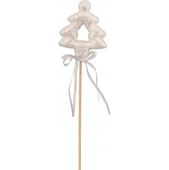 Vánoční dekorace Větvička jehličí BÍLÁ DOPLNĚK DO ARANŽMÁ NA VÁNOČNÍ SVÁTKY DEKORACE