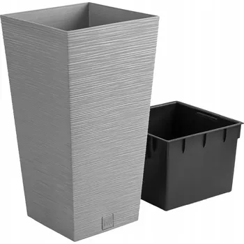 Květináč Květináč plast šedý Prosperplast 34,5 cm x 34,5 x 66 cm