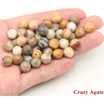 Náramek Přírodní kamenné korálky na náramky | šperky - Bláznivý achát , 4 mm (85 až 90 ks)