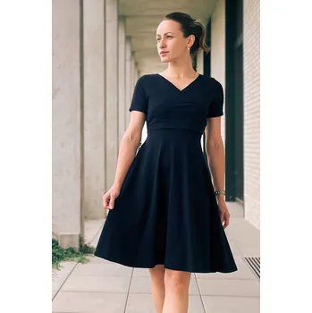 Dámské šaty Krásná mamka Kojicí šaty Grace s vázankou biobavlna+modal black Velikost: M