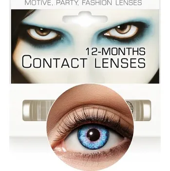 Kontaktní čočky ROČNÍ BAREVNÉ KONTAKTNÍ ČOČKY - PŘÍRODNÍ MODRÉ, ČERVENÉ - HALLOWEEN
