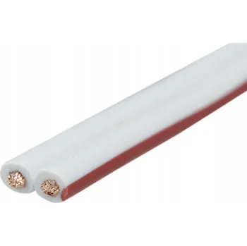 elektrický kabel Reproduktorový Kabel SMYp 2x0,75 mm2 MĚDĚNÝ bílý ELEKTROKABEL