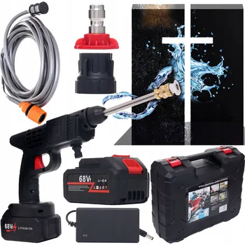 Vysokotlaký čistič AKUMULÁTOROVÁ TLAKOVÁ MYČKA + 2 X AKUMULÁTOR 68V + SADY TRYSKEK V KUFRU