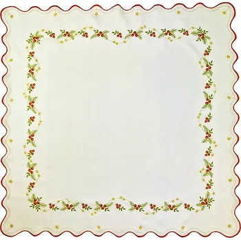 ubrus Vánoční ubrus brusinky červená 85x85