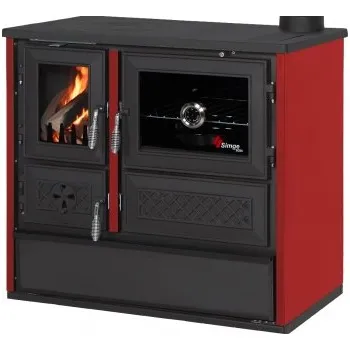 Sporák na tuhá paliva Simge SOBA 802 BELLA pravý červená