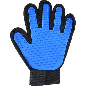 Kartáč pro zvířata Rukavice na srst pro kočky a psy | kartáč - Levá modrá