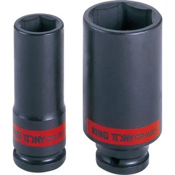 Gola hlavice Hlavice nástrčná rázová prodloužená King Tony 1/2 CrMo 6 hranná, 18 mm 443518M